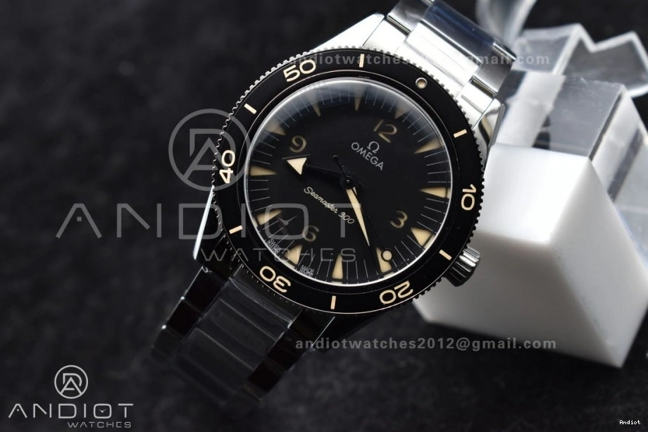 Edition Black 1:1 Clone Best on 300 VSF A8912 Seamaster Heritage Bracelet Dial SS Super 0208